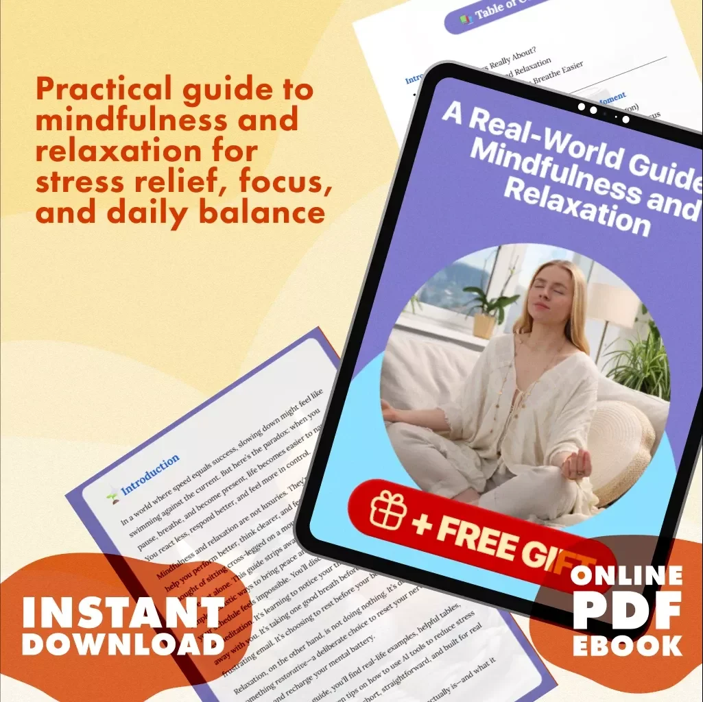A Real-World Guide to Mindfulness and Relaxation | Digital Download eBook, Stress Relief Guide, Mindful Living Checklist, Self-Care & Wellness Resource