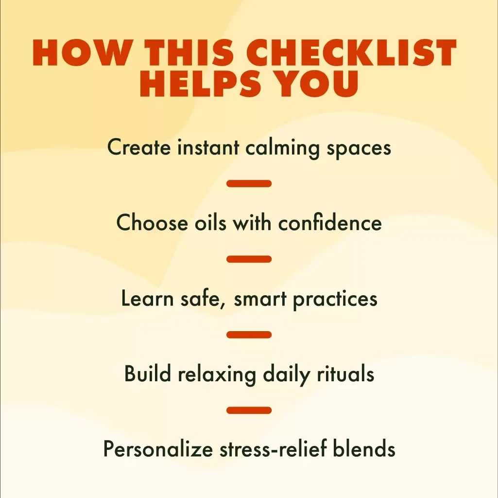 Your Ultimate Aromatherapy Stress Relief Checklist | Printable Digital Download for Relaxation, Essential Oils, and Mindful Living