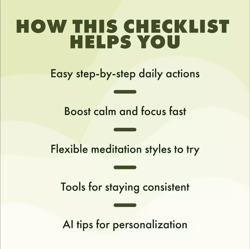 7-Day Meditation Habit Tracker | Printable Checklist for Mindfulness, Self-Care & Stress Relief | Digital Download eBook Guide