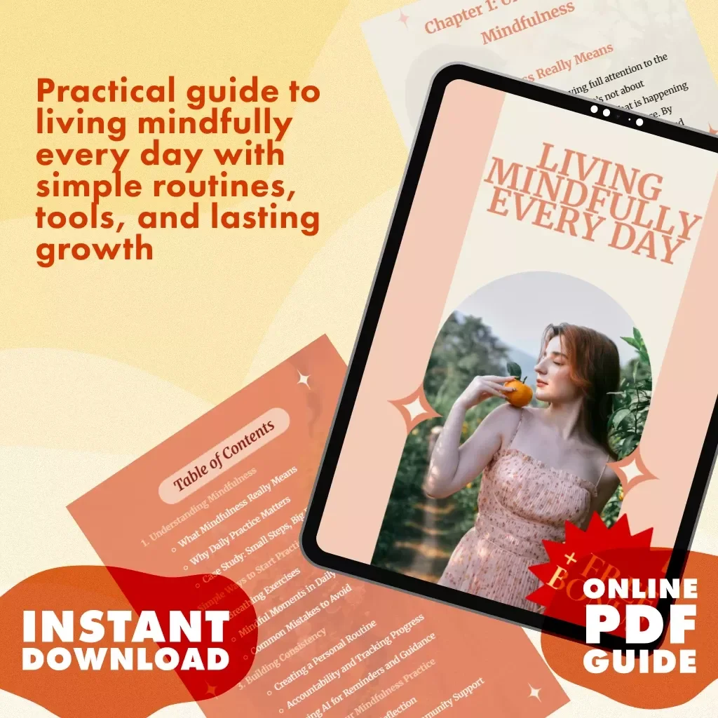 Living Mindfully Every Day | Mindfulness Guide for Beginners | How to Practice Mindfulness Regularly | Digital Download eBook