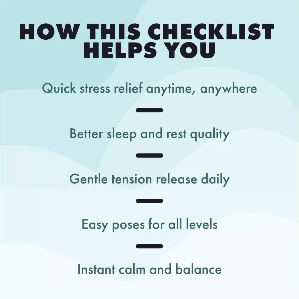 The Ultimate Yoga Asanas Relaxation Checklist | Digital Download eBook & Guide for Stress Relief, Calm & Mindful Living