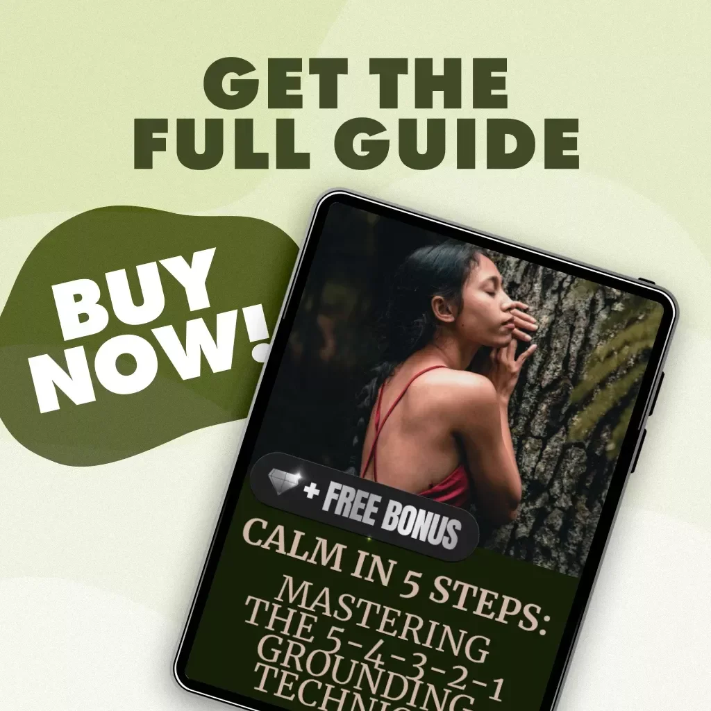 Calm in 5 Steps: Mastering the 5-4-3-2-1 Grounding Technique | Stress Relief Guide | Printable eBook | Mindfulness & Anxiety Support | Digital Download