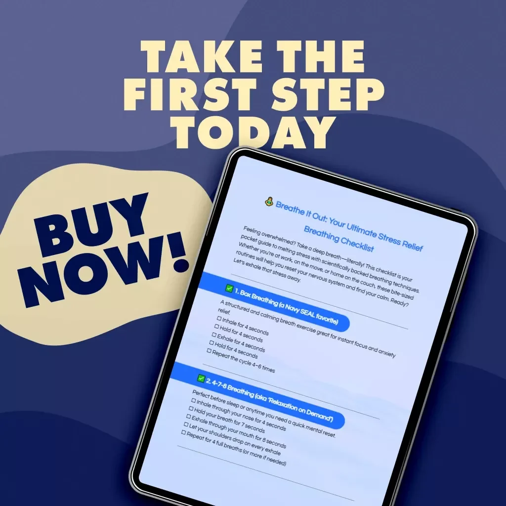 Breathe It Out: Your Ultimate Stress Relief Breathing Checklist | Digital Download for Stress Relief Breathing Exercises, Anxiety & Relaxation