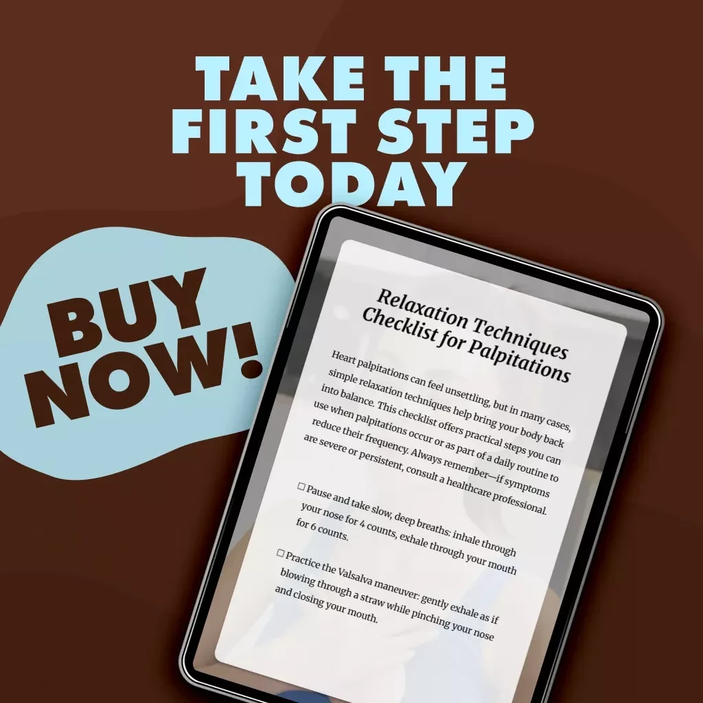 Relaxation Techniques Checklist for Palpitations | Digital Download Self-Care Guide, eBook & Printable Wellness Resource for Stress Relief