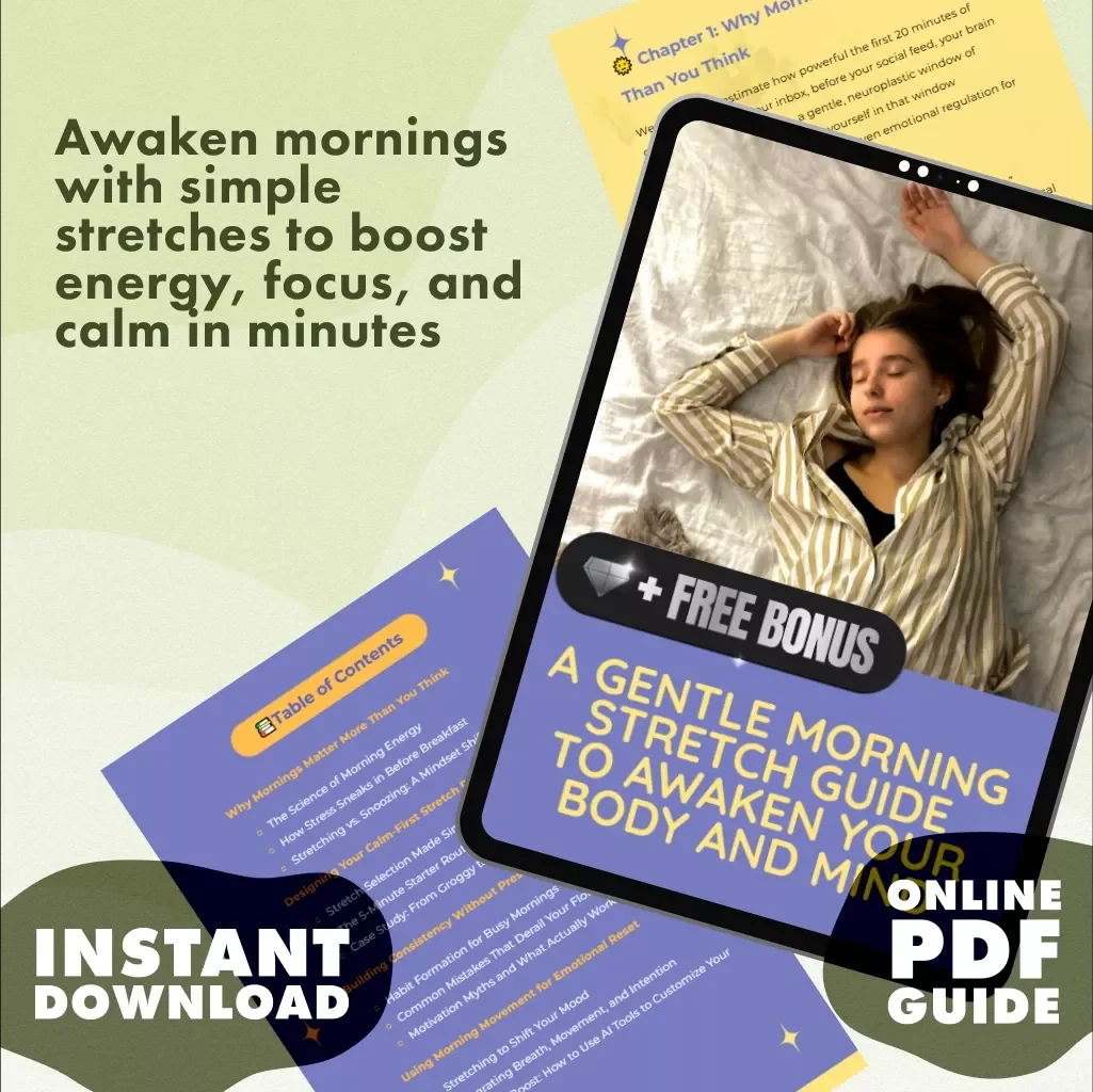 A Gentle Morning Stretch Guide to Awaken Your Body and Mind | Morning Stretch Routine to Start Calm | Digital Wellness eBook & Checklist