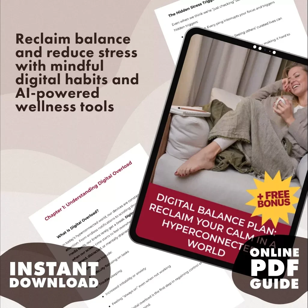 Digital Balance Plan: Reclaim Your Calm in a Hyperconnected World | Guide for Stress Reduction, Mindful Screen Time, and AI Wellness Tools