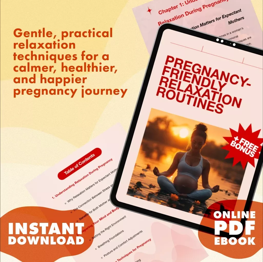 Pregnancy-Friendly Relaxation Routines | Relaxation Exercises for Pregnant Women | Digital Download eBook, Prenatal Yoga, Meditation & Stress Relief Guide