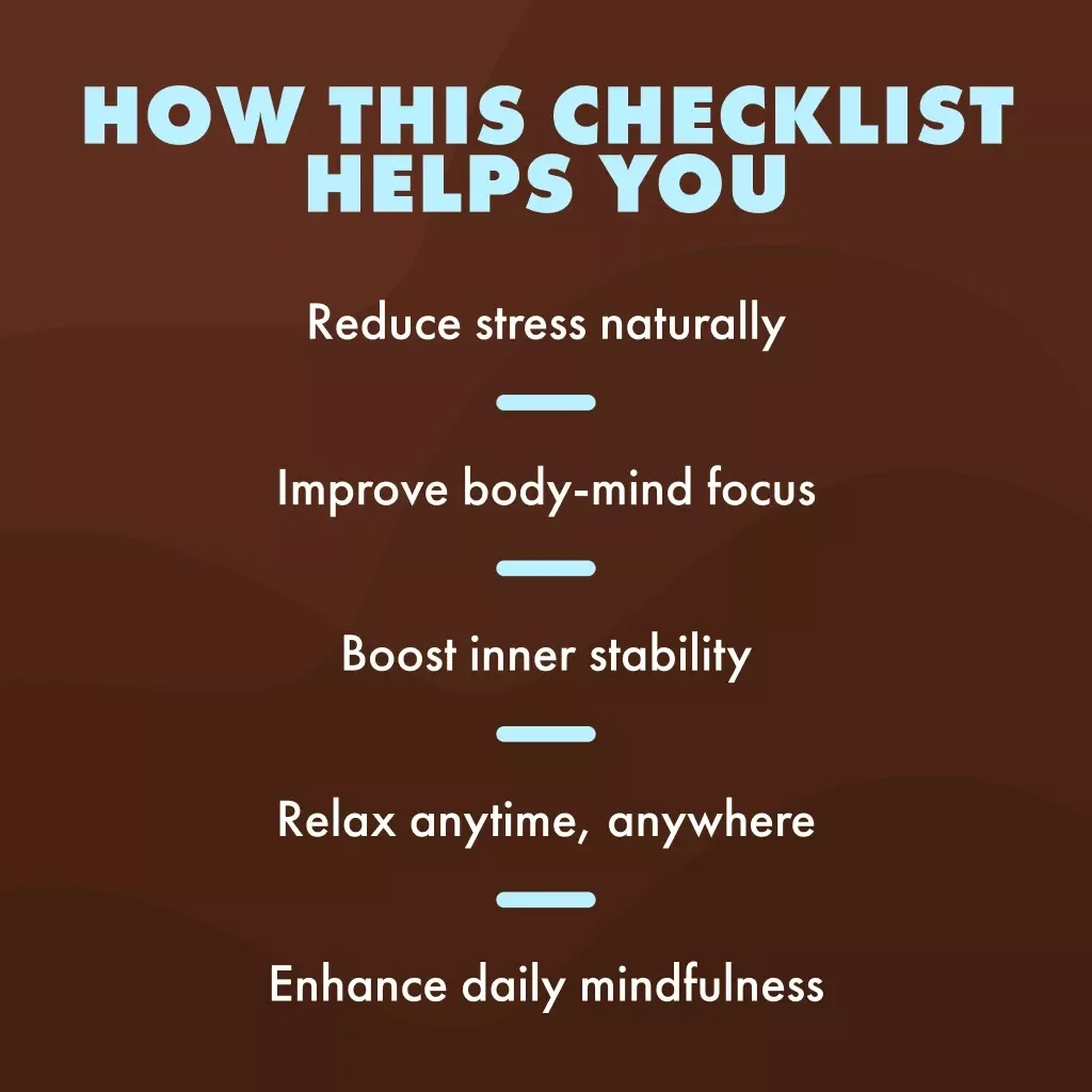 Grounding Yoga Poses Checklist | Printable Yoga Guide for Stress Relief, Balance & Focus | Digital Download