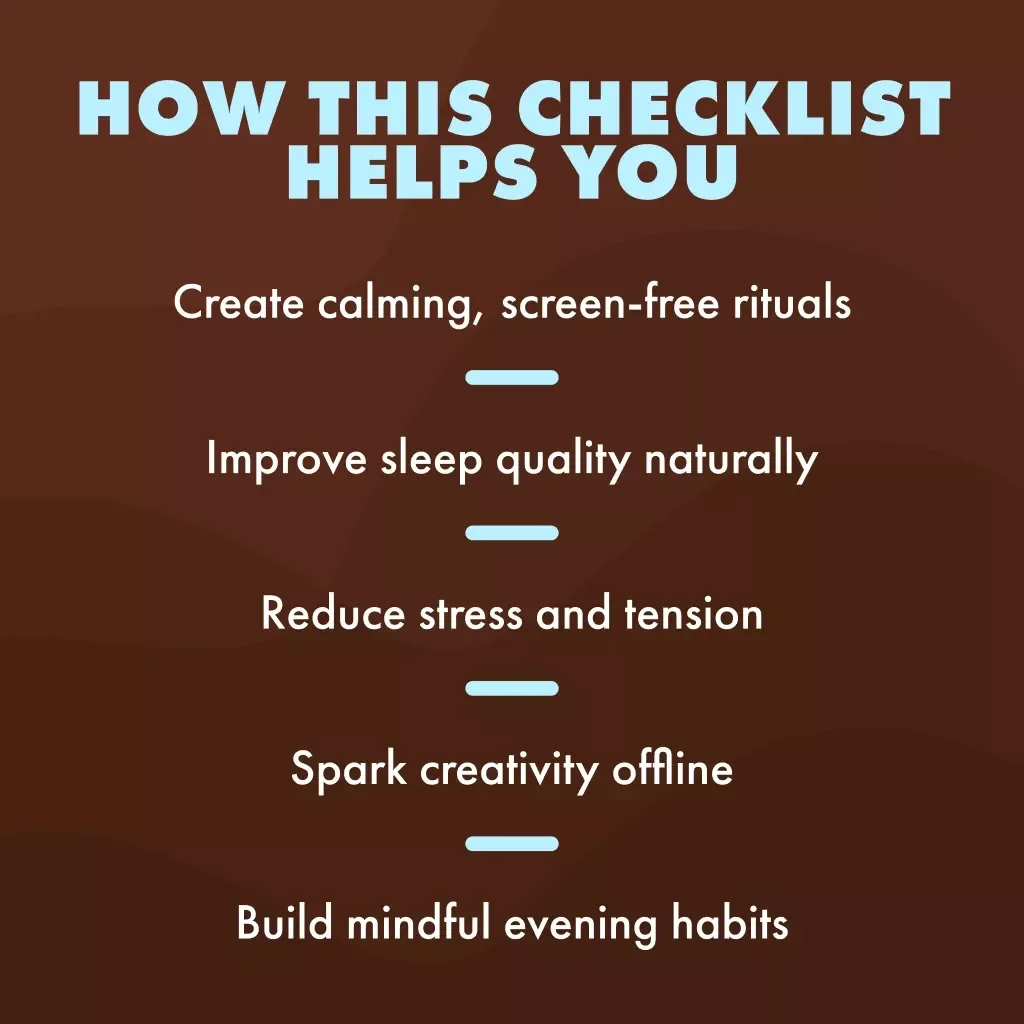 The Ultimate Tech-Free Evening Wind-Down Checklist | Relaxing Tech-Free Evening Checklist | Digital Download Self-Care Routine for Better Sleep & Stress Relief
