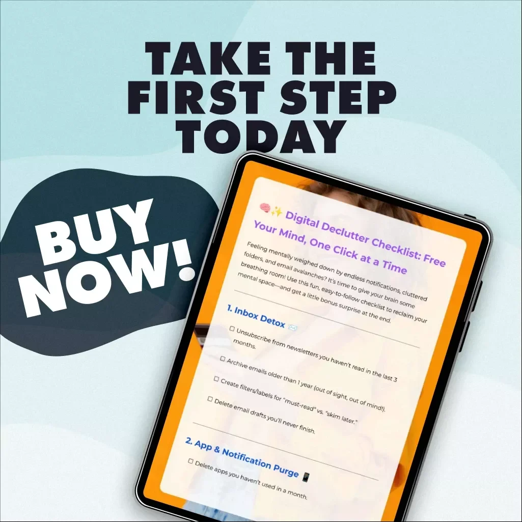 Digital Declutter Checklist: Free Your Mind, One Click at a Time | Digital Declutter Plan for Mental Space | eBook, Guide & Printable