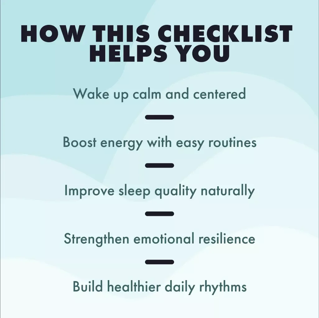 Stress-Free Living Checklist | Digital Download for Healthy Habits to Implement Stress Management | Printable Self-Care & Wellness Guide