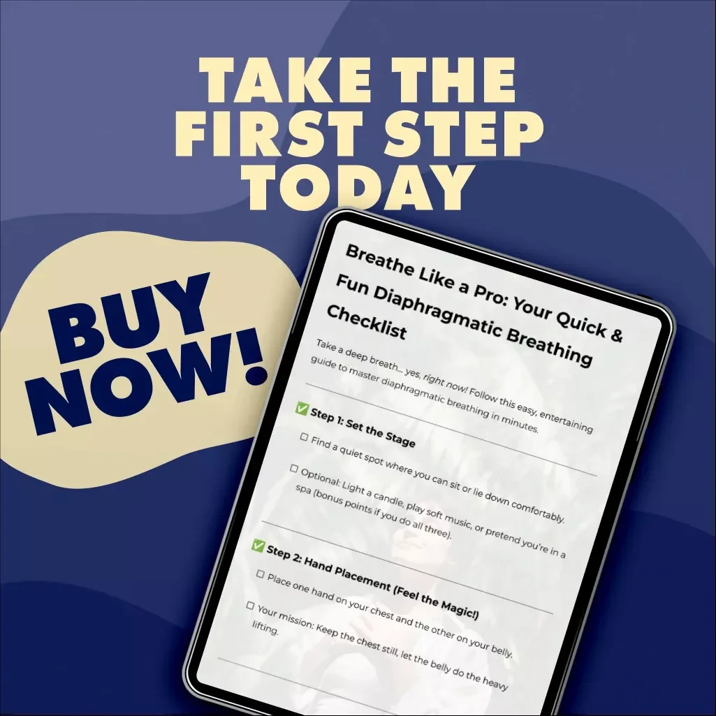 Breathe Like a Pro: Your Quick & Fun Diaphragmatic Breathing Checklist | Diaphragmatic Breathing Made Easy Cheat Sheet | Relaxation & Stress Relief Digital Download