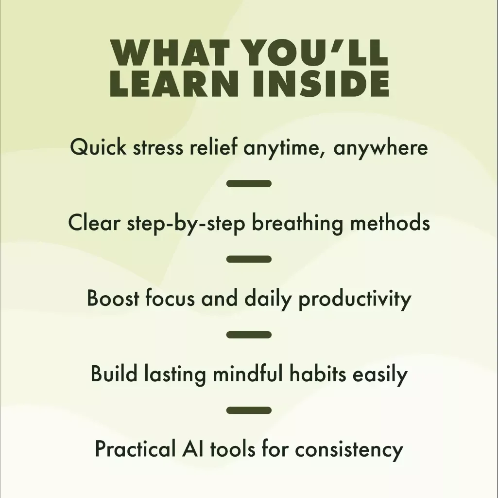 Breathe Easy: A Beginner’s Guide to Mindful Breathing | Guided Imagery for Stress Relief Handbook | Digital Download eBook & Checklist for Relaxation, Focus, and Daily Wellness