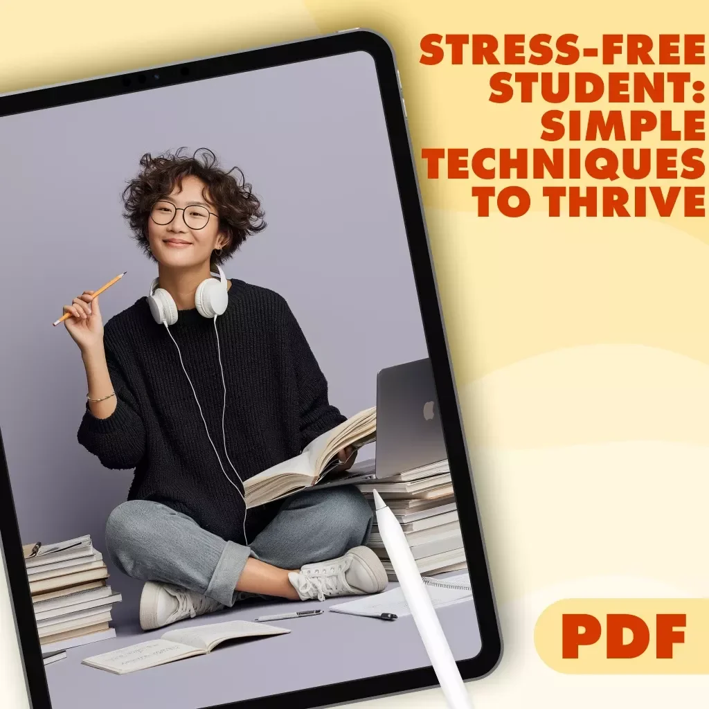 Stress-Free Student: Simple Techniques to Thrive | Stress Management Techniques for Students | Digital Download Guide, eBook & Checklist