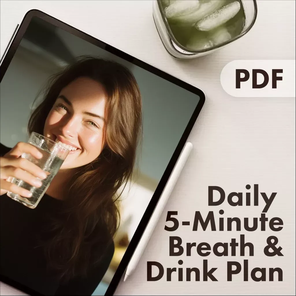 Daily 5-Minute Breath & Drink Plan: Quick Checklist for Mind & Body Boost | Digital Download Guide, eBook, Wellness Routine, Morning Ritual, Self-Care & Hydration Checklist
