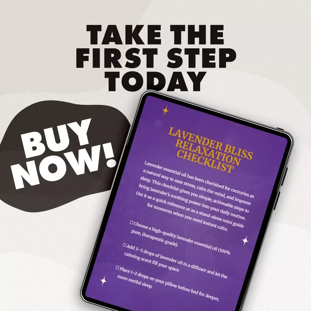 Lavender Bliss Relaxation Checklist | Digital Download Guide for Stress Relief, Sleep, and Calm with Lavender Essential Oil for Relaxation