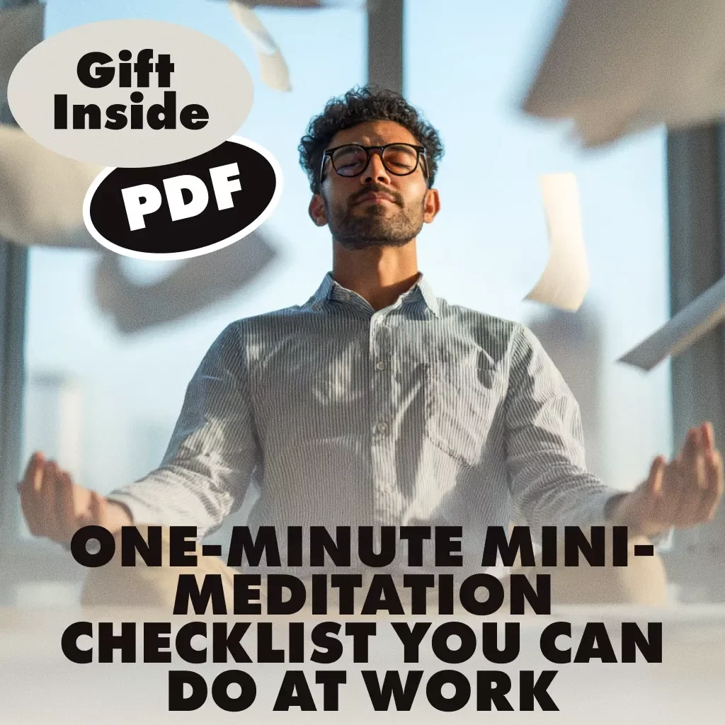 One-Minute Mini-Meditation Checklist You Can Do at Work | Instant Stress Relief | Digital Download Mindfulness Guide for Desk Workers, Busy Professionals & Office Wellness
