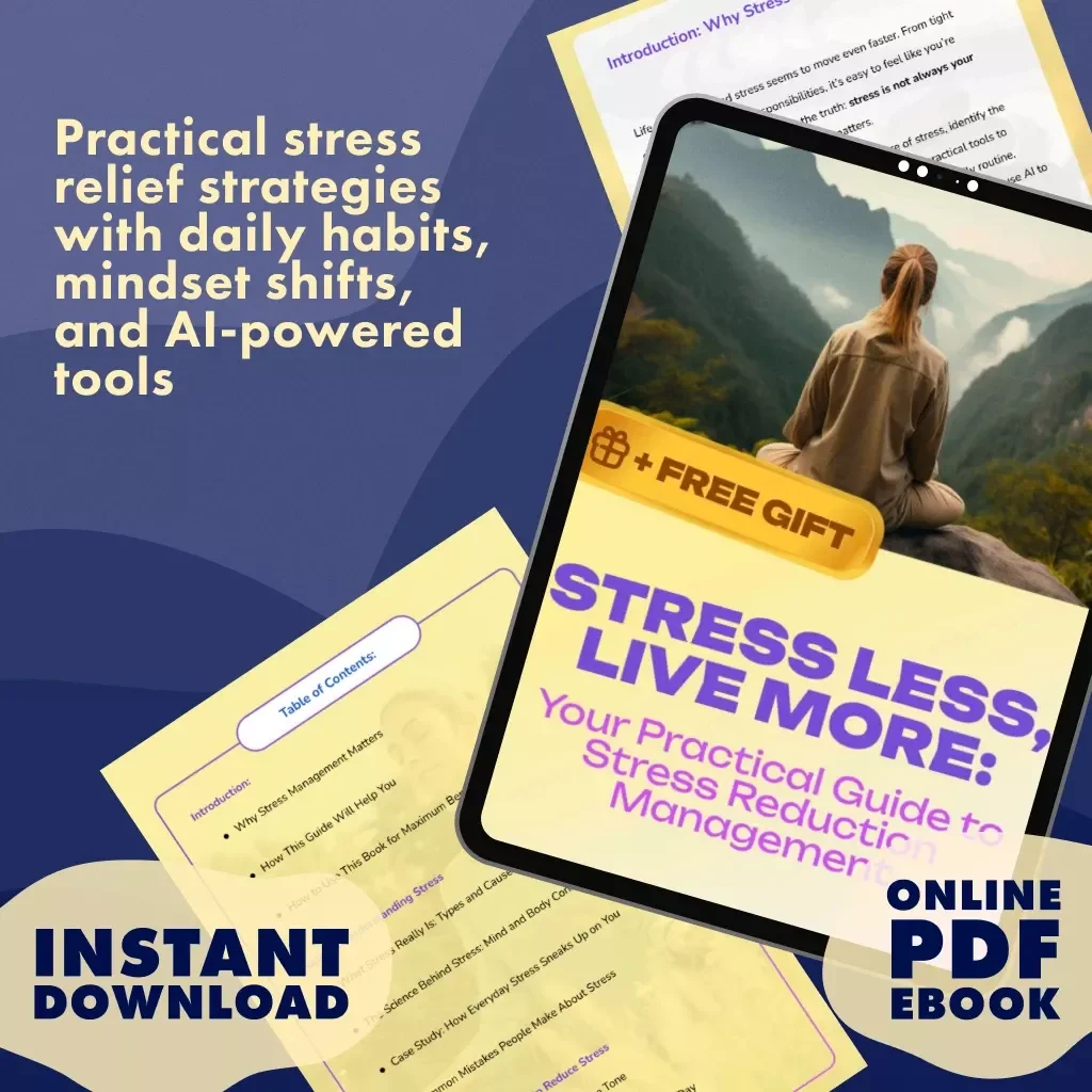 Stress Less, Live More: Your Practical Guide to Stress Reduction Management | Digital eBook Download for Mindfulness, Calm Habits & Stress-Free Living