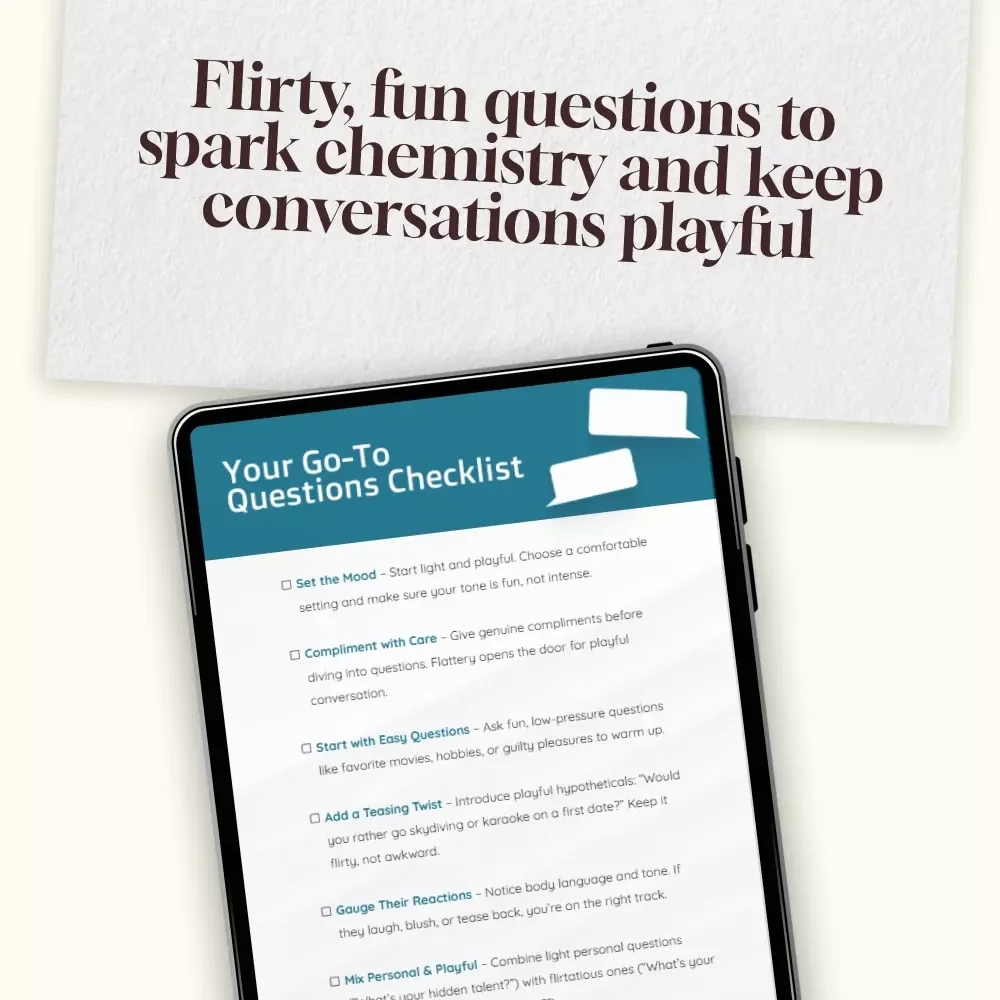 Your Go-To Questions Checklist | Flirty Questions to Ask for Fun, Playful, and Engaging Conversations | Digital Download PDF