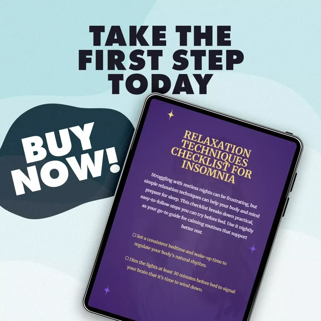 Relaxation Techniques Checklist for Insomnia | Digital Download Sleep Aid | Bedtime Routine Guide for Restful Nights
