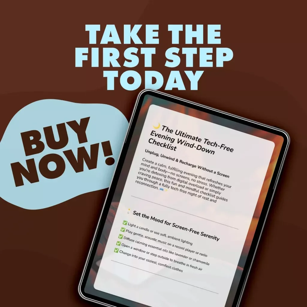The Ultimate Tech-Free Evening Wind-Down Checklist | Relaxing Tech-Free Evening Checklist | Digital Download Self-Care Routine for Better Sleep & Stress Relief