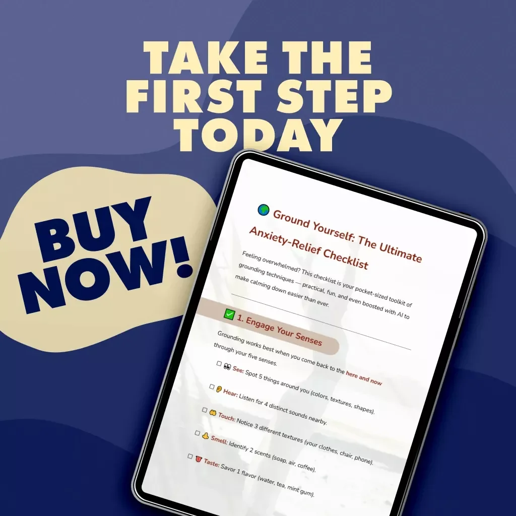 Ground Yourself: The Ultimate Anxiety-Relief Checklist | Digital Download for Grounding Techniques for Anxiety, Mental Health, Stress Relief, Self Care eBook