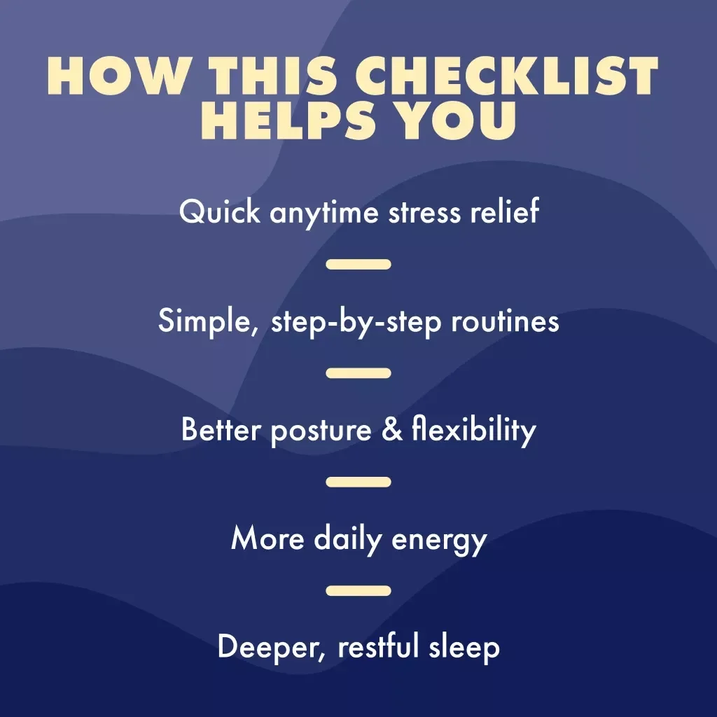 Your Daily Muscle Relax & Stretch Checklist | Digital Download Wellness Routine | Daily Muscle Relax Stretch Sequence for Morning, Midday & Evening Balance