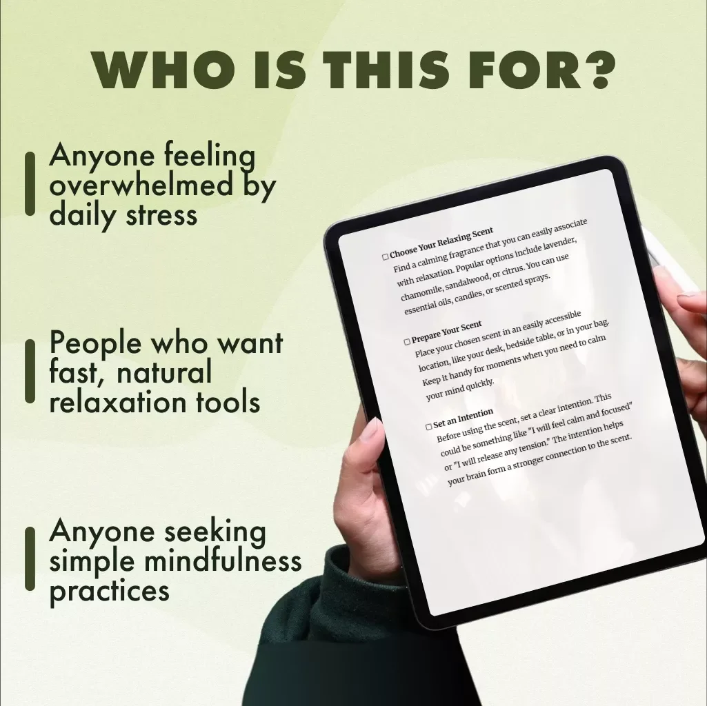 Calm With Smell in 30 Seconds Using Scent Anchors | Digital Checklist for Relaxation, Stress Relief, and Mindfulness | Instant Download Guide