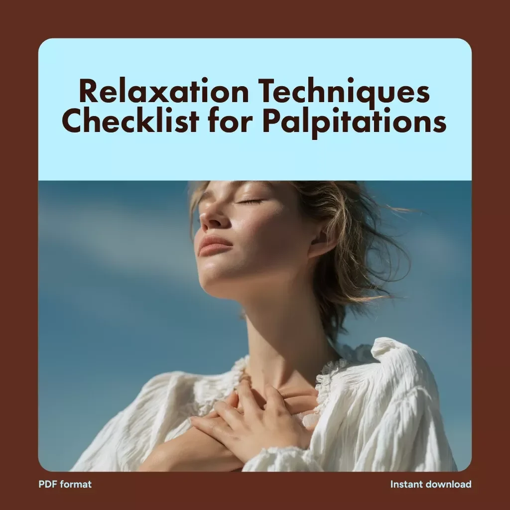 Relaxation Techniques Checklist for Palpitations | Digital Download Self-Care Guide, eBook & Printable Wellness Resource for Stress Relief