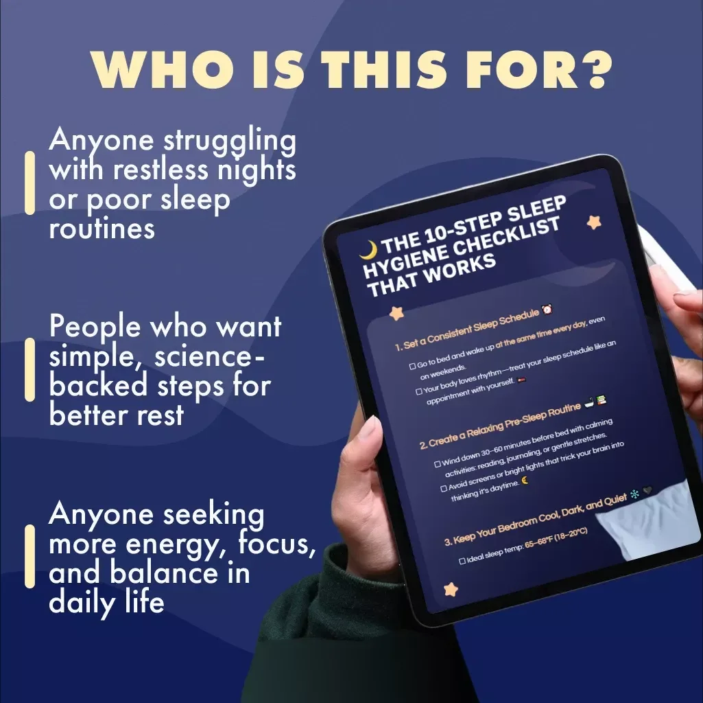 The 10-Step Sleep Hygiene Checklist That Works | Digital Download | Better Sleep Guide, Bedtime Routine & Wellness Self-Care Printable