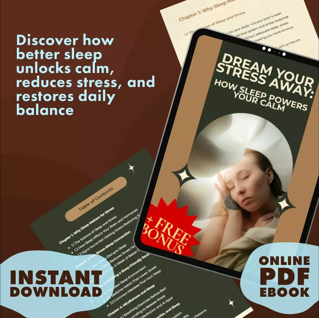 Dream Your Stress Away: How Sleep Powers Your Calm | Stress Relief eBook | Digital Download Guide on How Does Sleep Reduce Stress