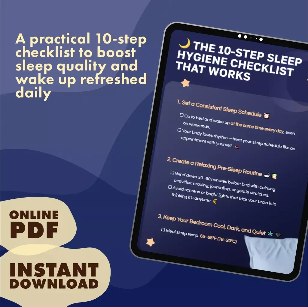 The 10-Step Sleep Hygiene Checklist That Works | Digital Download | Better Sleep Guide, Bedtime Routine & Wellness Self-Care Printable