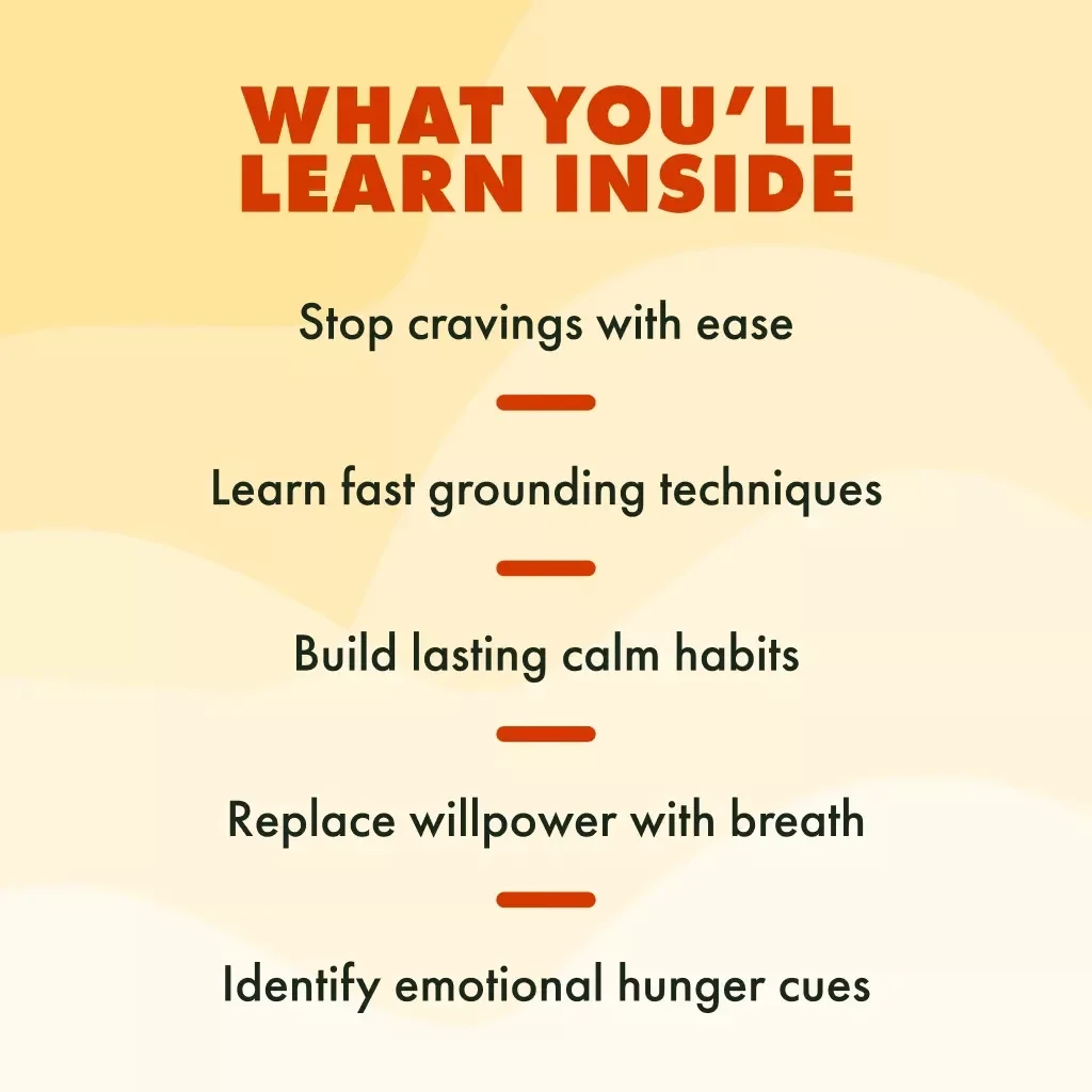 A Grounded Way to Break Free from Stress Eating | Breath & Grounding to Stop Stress Eating Guide | Digital Download eBook for Mindful Eating, Emotional Health & Calm Living