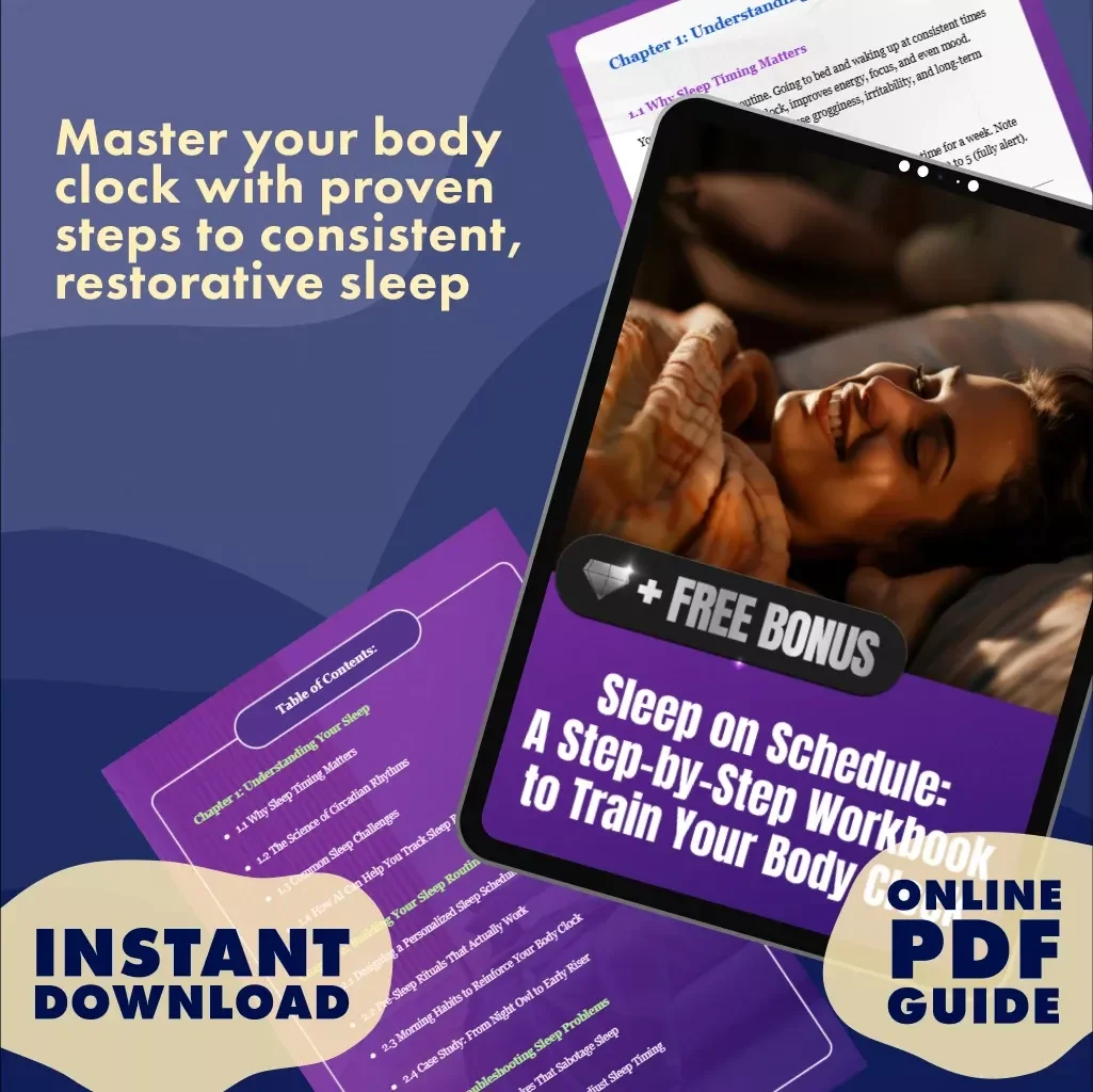 Sleep on Schedule: A Step-by-Step Workbook to Train Your Body Clock | How to Train Your Body to Sleep On Time Workbook | Digital Download Guide