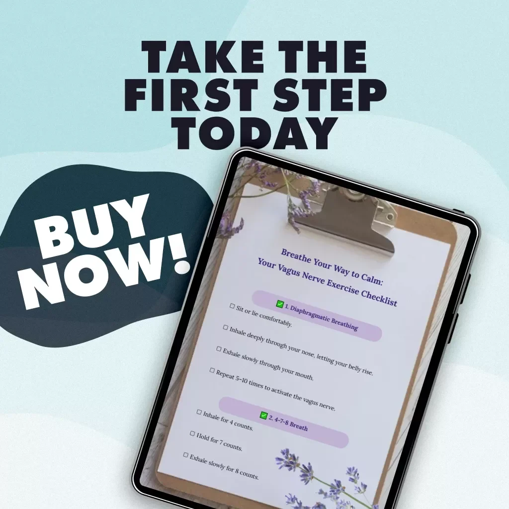 Breathe Your Way to Calm: Your Vagus Nerve Exercise Checklist | Printable Digital Download | Stress Relief Breathing Guide | Relaxation & Mindfulness