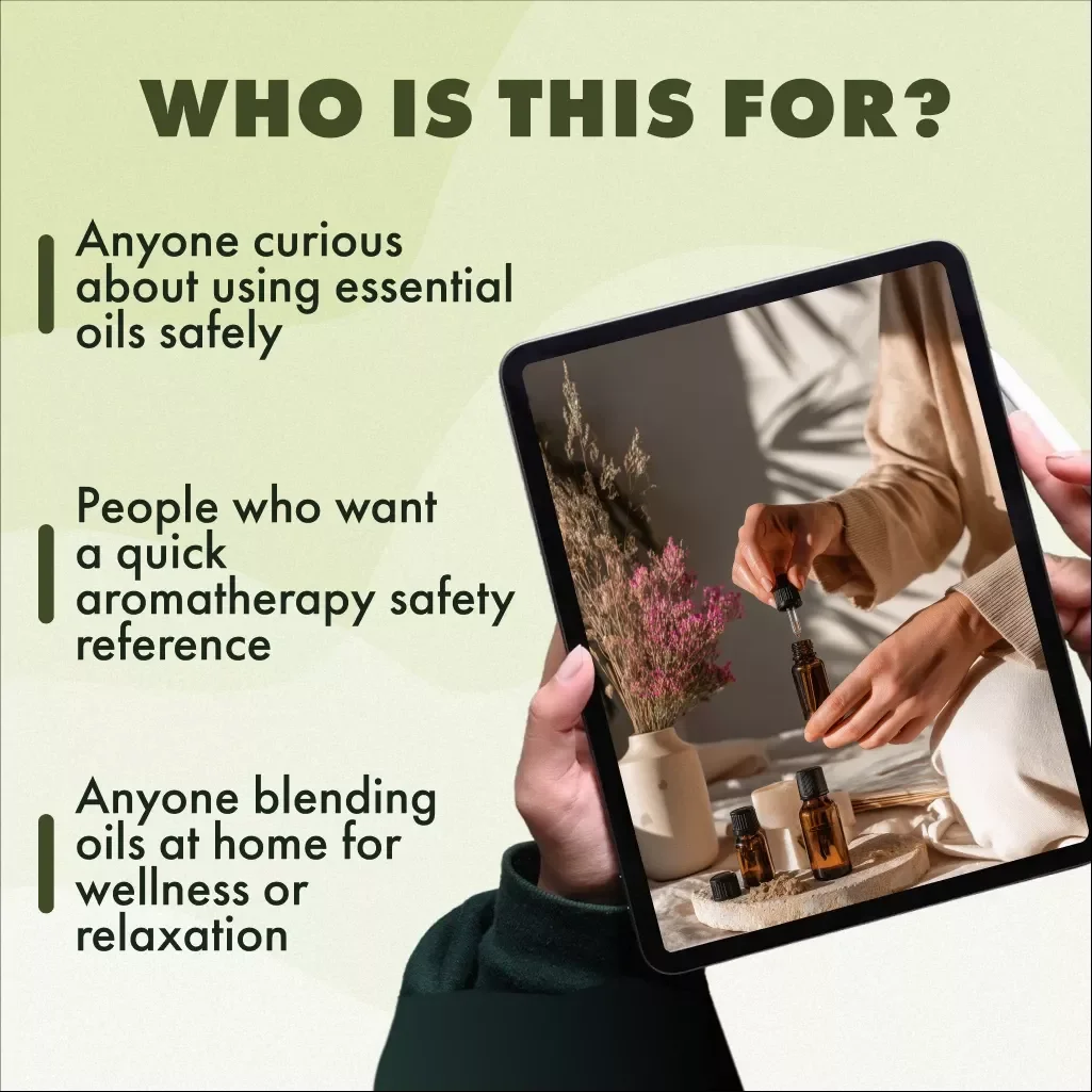Aromatherapy Safety Cheat Sheet | Essential Oil Safety Guide | Printable Digital Download Checklist for Beginners & Professionals | Holistic Wellness & Natural Living Tool