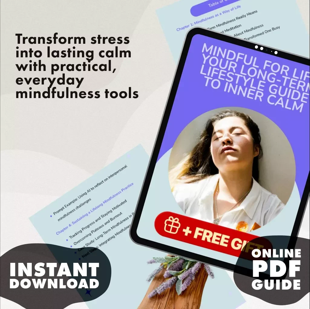 Mindful for Life: Your Long-Term Lifestyle Guide to Inner Calm | Digital Download eBook, Checklist & Long-Term Mindfulness Lifestyle Guide for Daily Calm and Balance