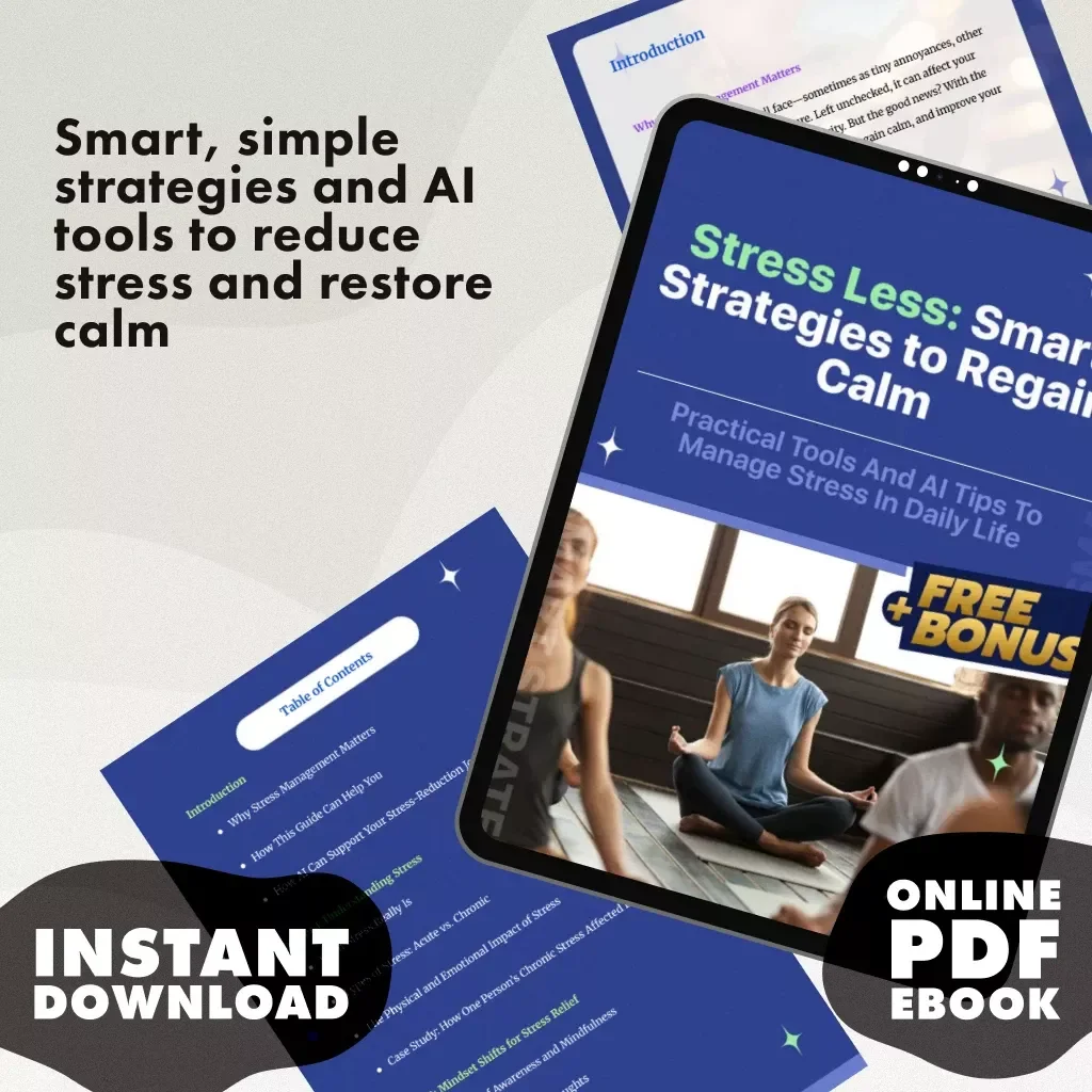 Stress Less: Smart Strategies to Regain Calm | Stress Management Strategies eBook | Digital Download Guide for Mindset, Time & Emotional Balance