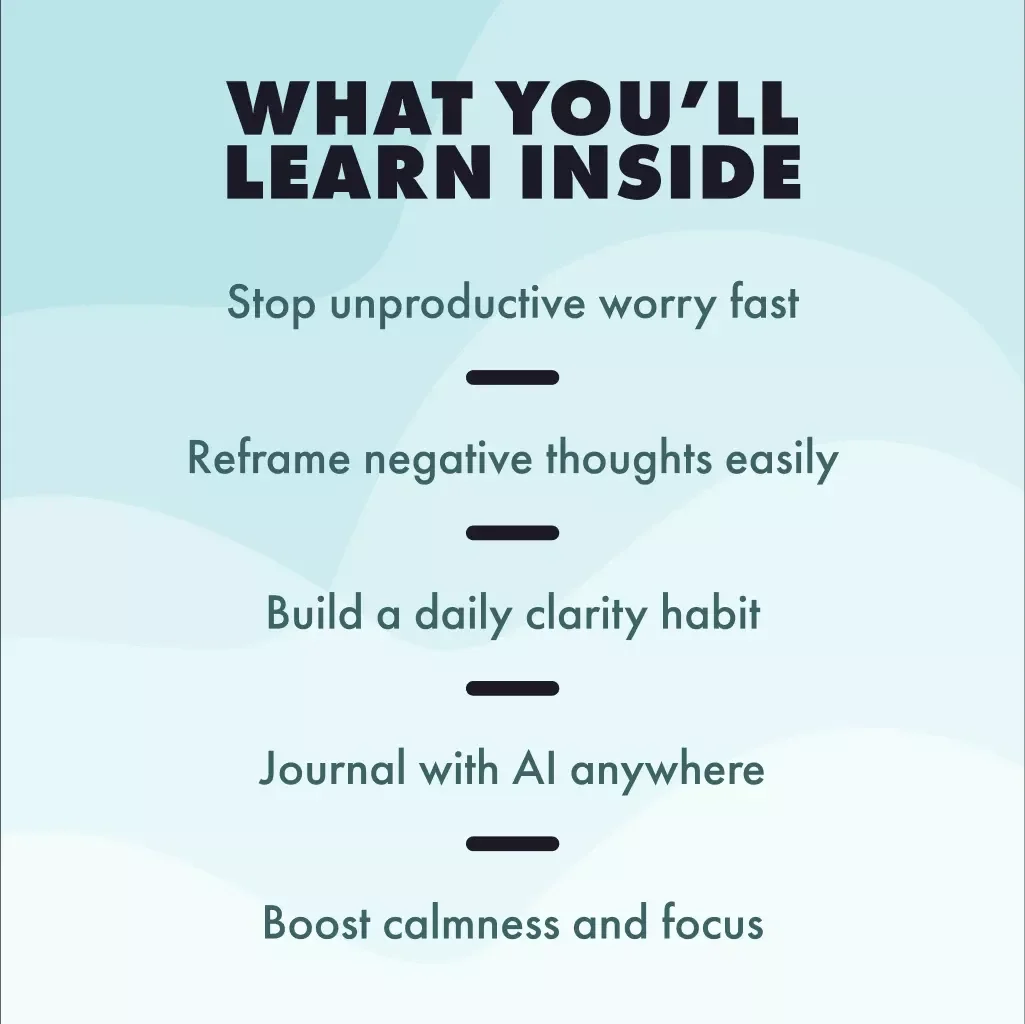 Clear Your Mind, Change Your Thoughts, Shape Your Day | AI-Based Journal for Worry Dump & Reframes | Digital Download Guide for Mental Clarity, Mindset Reset & Stress Relief