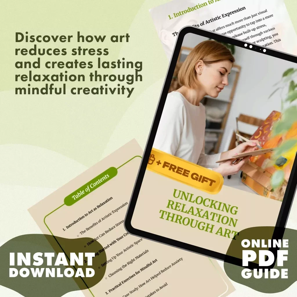 Unlocking Relaxation Through Art | Art as Relaxation Workbook | Mindful Creativity Digital Guide
