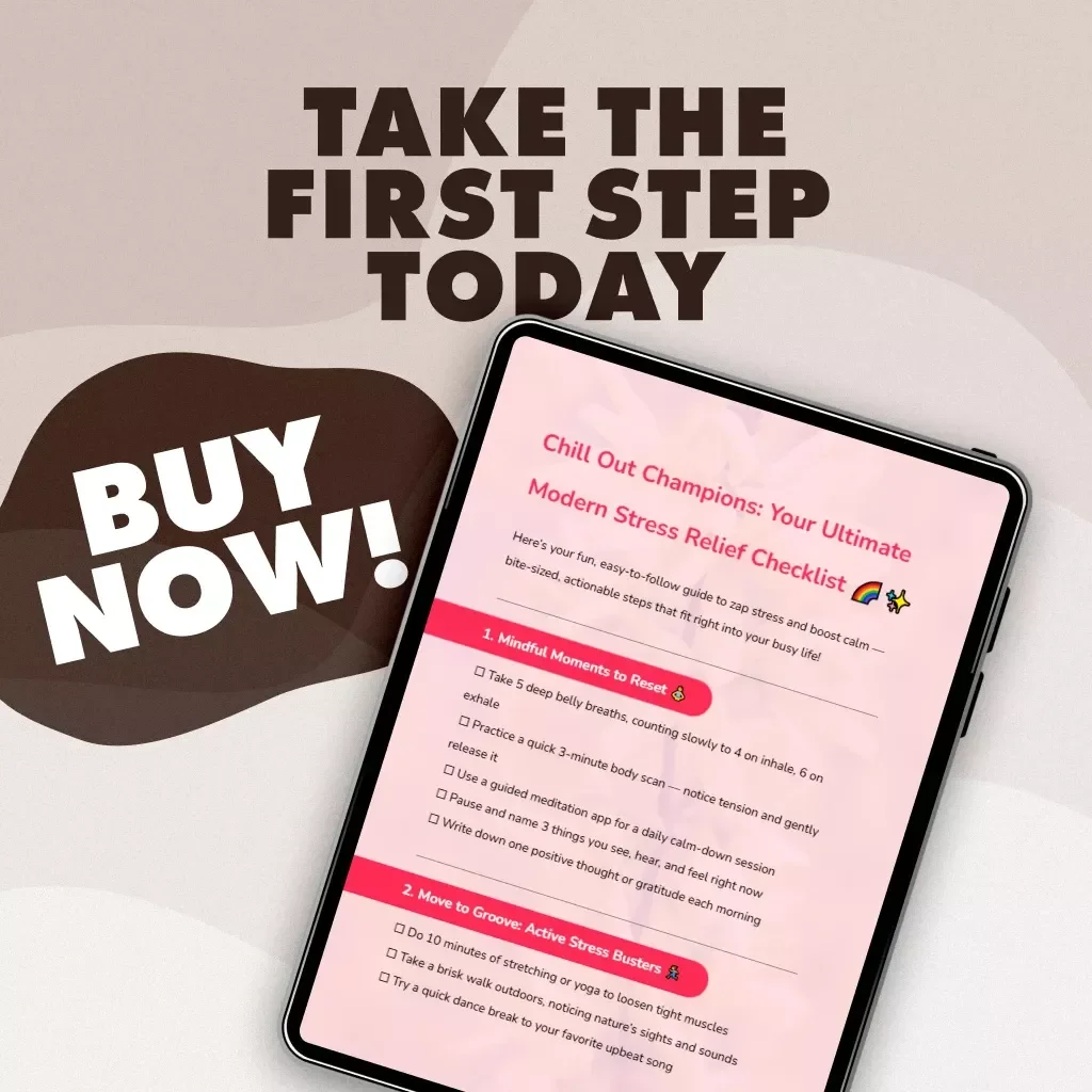 Chill Out Champions: Your Ultimate Modern Stress Relief Checklist | Digital Download eBook, Printable Self-Care Guide, Instant Wellness PDF