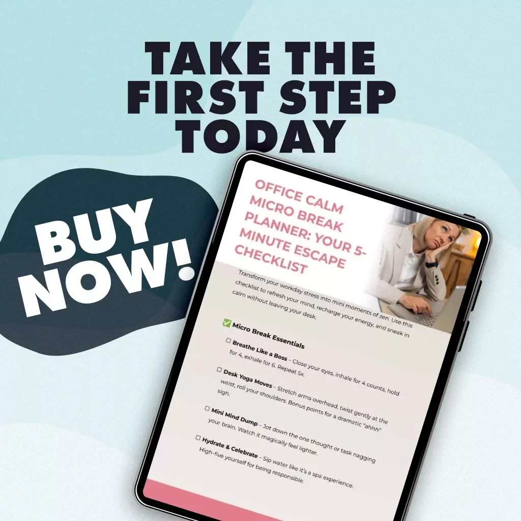 Office Calm Micro Break Planner: Your 5-Minute Escape Checklist | Digital Download Wellness & Productivity Guide