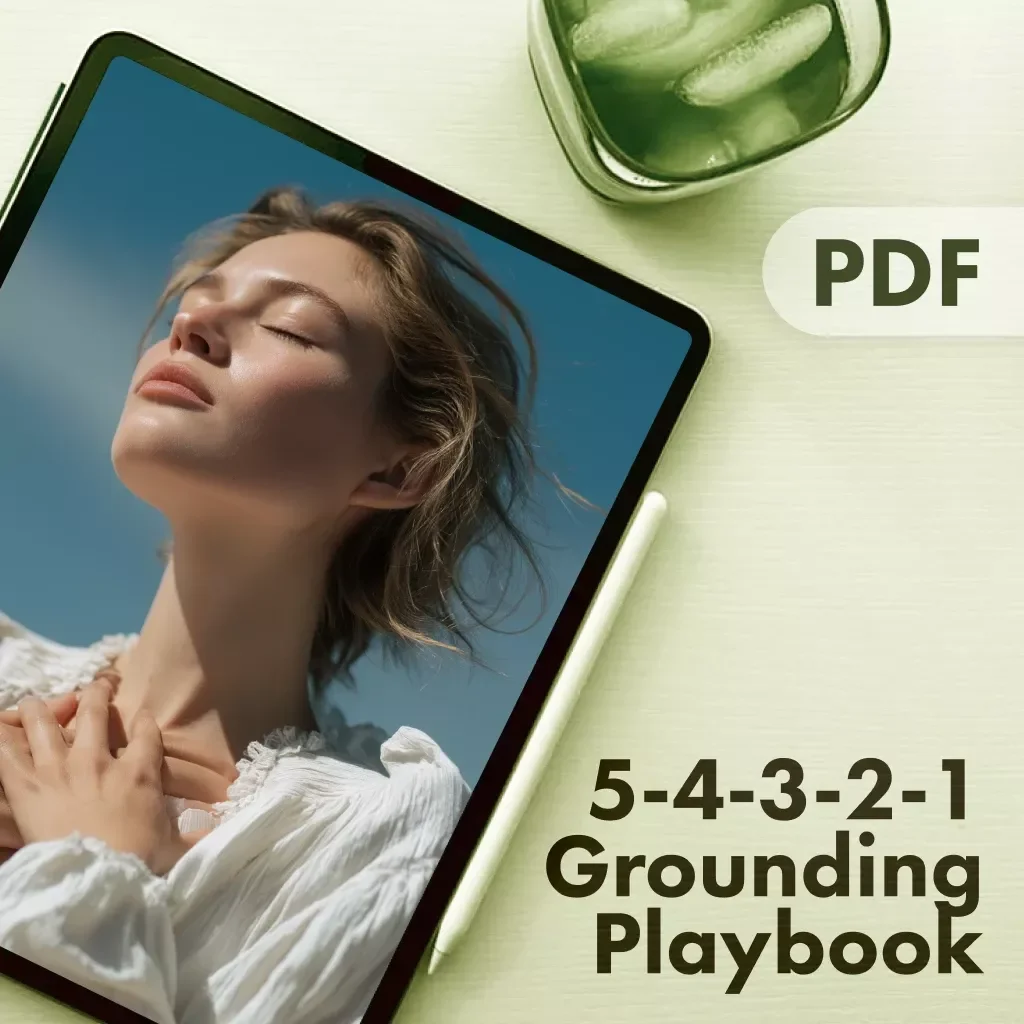 5-4-3-2-1 Grounding Playbook: Your Action-Packed Checklist for Instant Calm | Printable Digital Download for Anxiety Relief, Stress Management, and Mindfulness