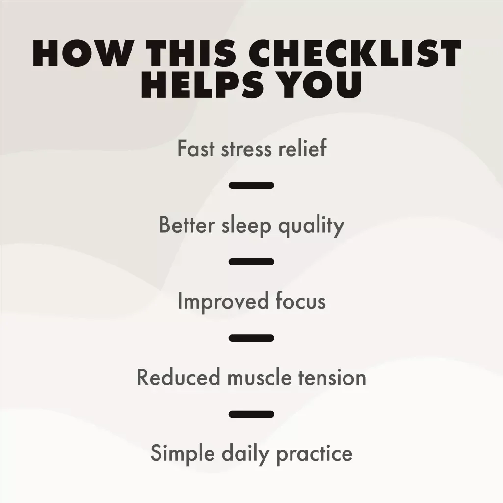 Progressive Muscle Relaxation: Easy-Step Checklist | Stress Relief, Relaxation Guide, Anxiety Support, Mindfulness eBook, Digital Download