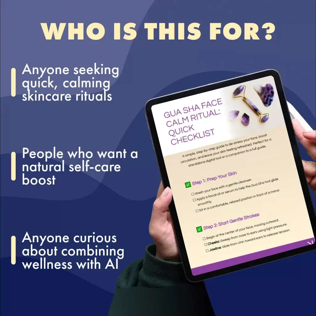 Gua Sha Face Calm Ritual: Quick Checklist | Digital Download Self-Care Guide for Relaxation, Skincare & Stress Relief