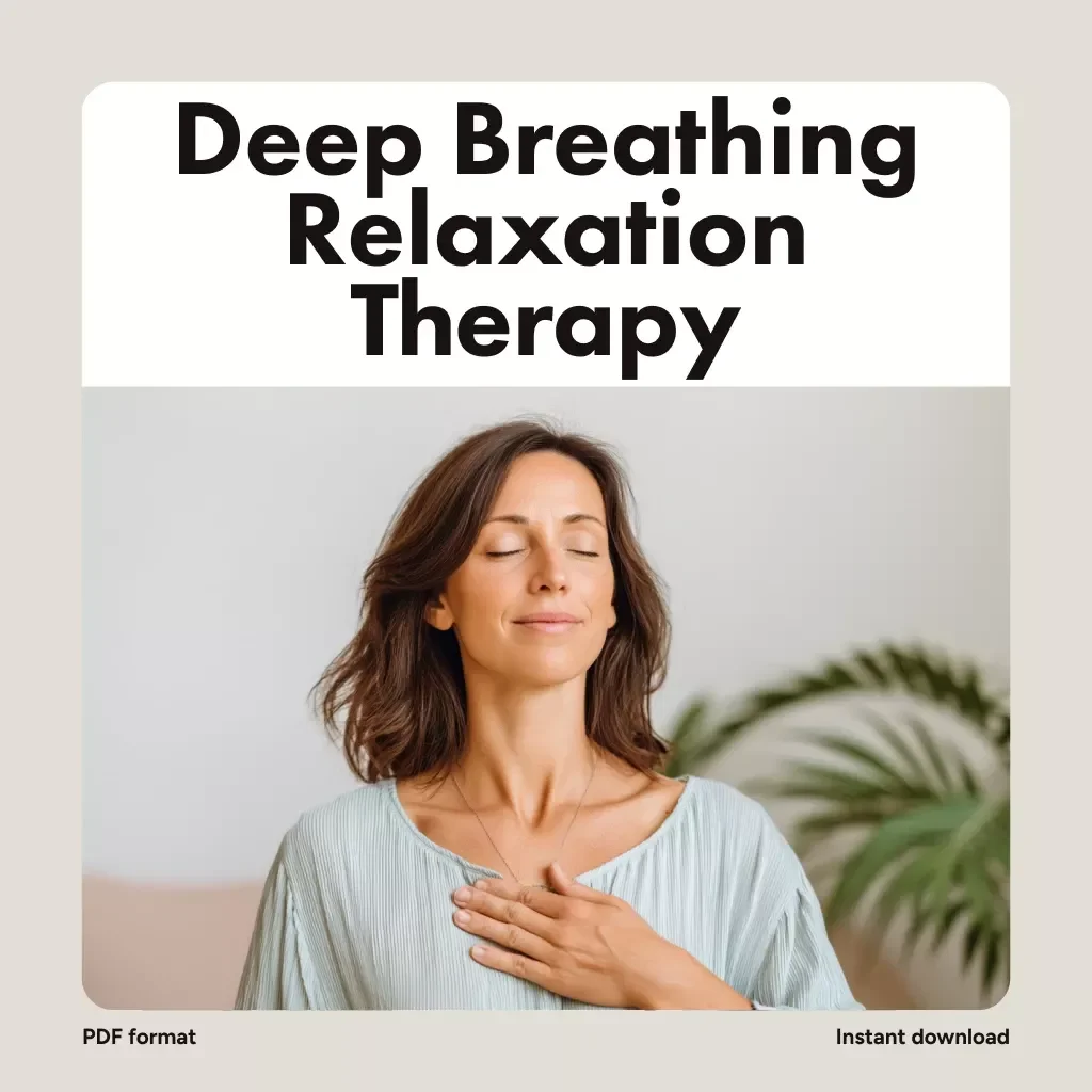Deep Breathing Relaxation Therapy Guide | Step-by-Step Digital Download for Stress Relief, Meditation & AI Tools