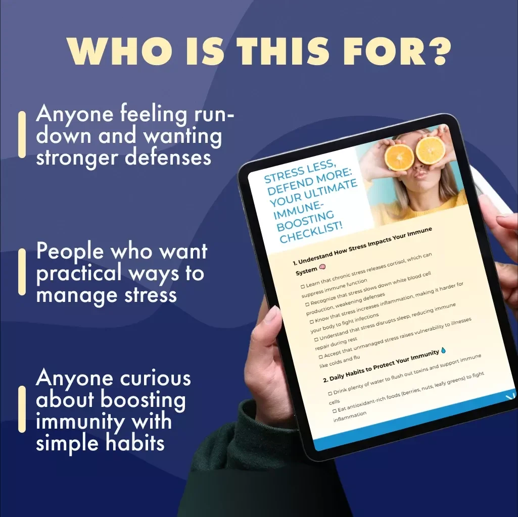 Stress Less, Defend More: Your Ultimate Immune-Boosting Checklist | Digital Download eBook & Printable Guide on the Effects of Stress on the Immune System
