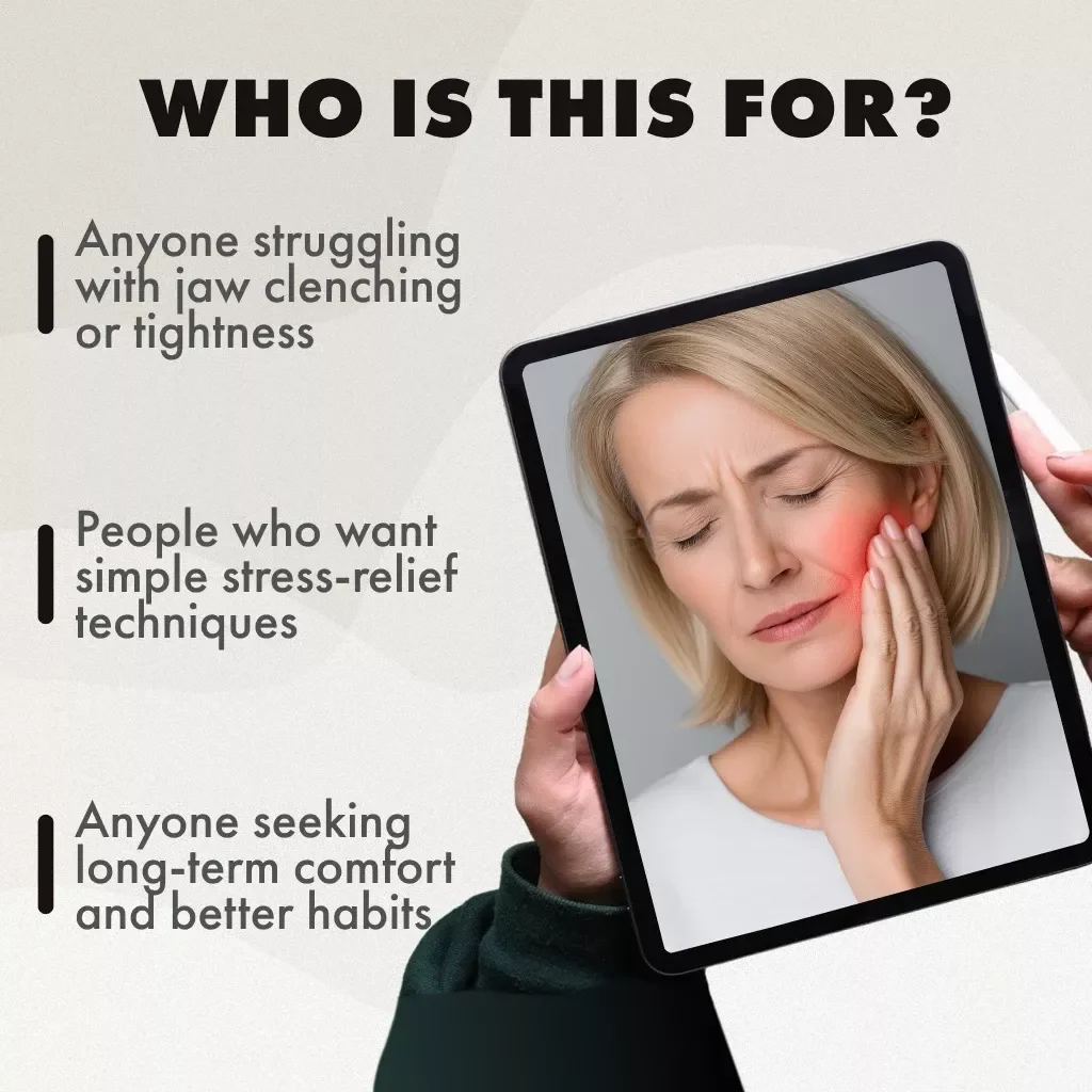 Unclench: A Stress-Free Guide to Releasing Jaw Tension | Digital Download Guide on How to Relieve Jaw Tension from Stress, Exercises, Breathing, Self-Massage & Long-Term Strategies