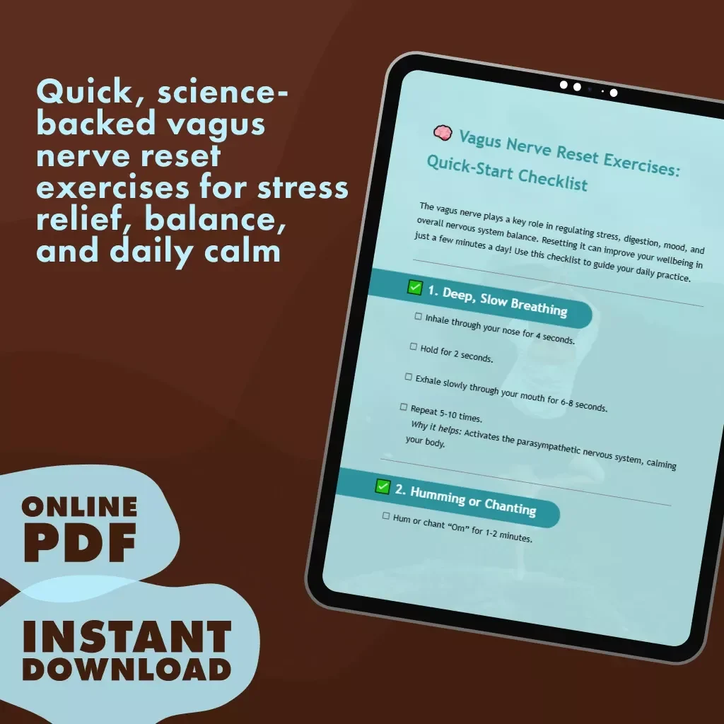 Vagus Nerve Reset Exercises: Quick-Start Checklist | Instant Digital Download for Stress Relief, Nervous System Balance & Daily Wellness