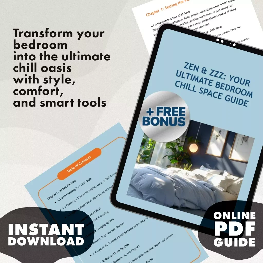 Zen & Zzz: Your Ultimate Bedroom Chill Space Guide | Bedroom Chill Space Setup Guide | Digital Download eBook